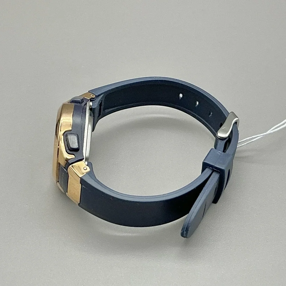 Armitron Watch Womens‎ Digital Blue Resin Strap Gold Tone 100M WR Chronograph